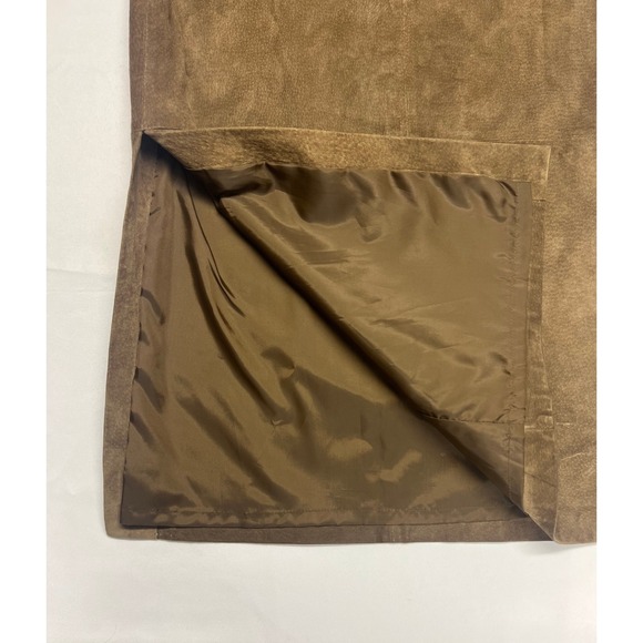 Sonoma Jean Company Genuine Leather Suede Maxi Skirt Browns Women Size 12 - Picture 12 of 13